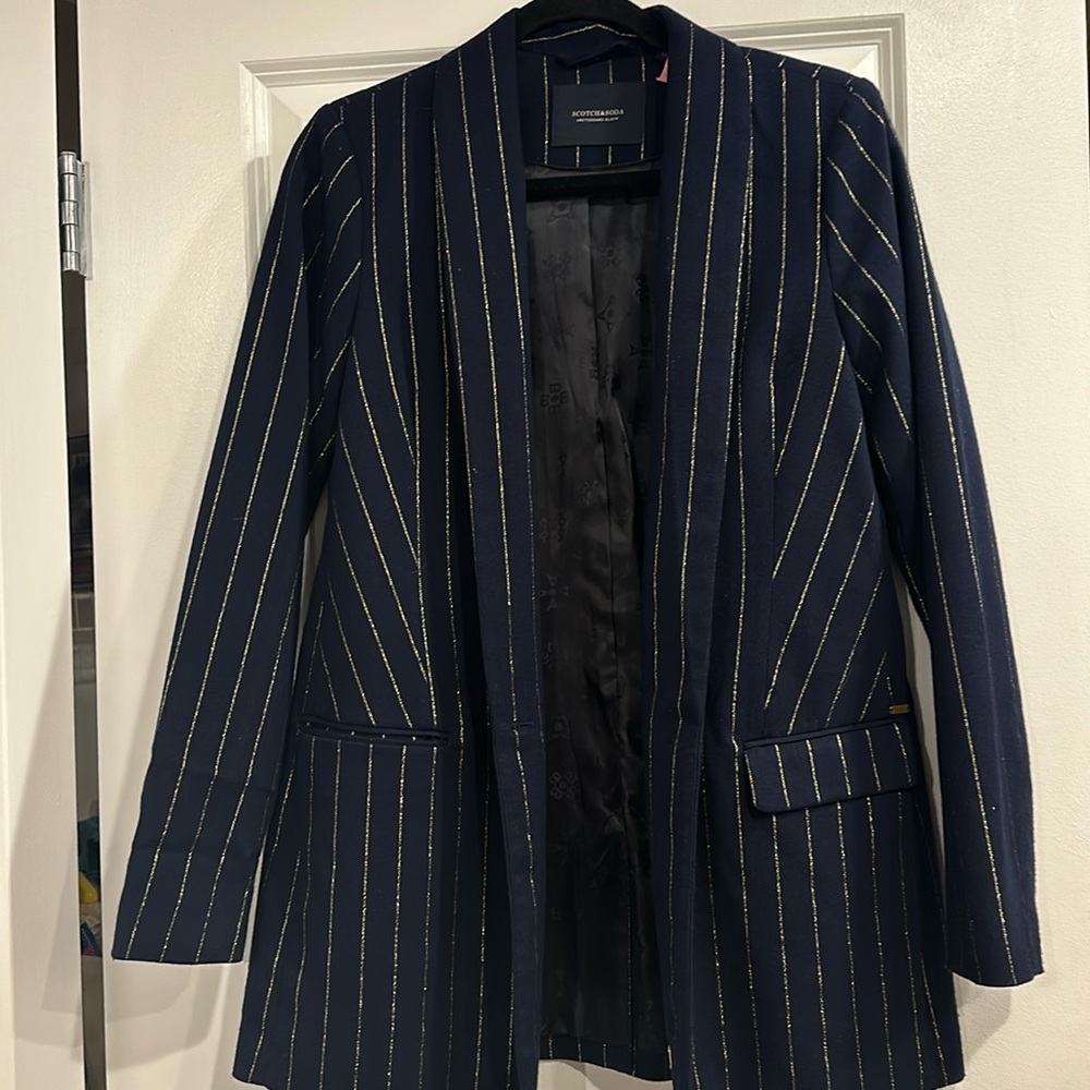 Nordstrom navy pin stripe Blazer Suit Jacket Scotch and Soda Size S